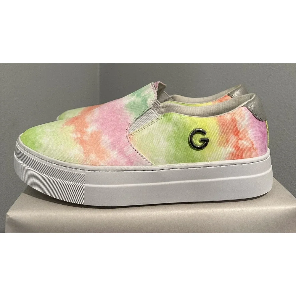 Guess Womens Paysyn Slip On Casual Tie Dye Sneakers Shoes Size 10 M